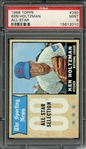 1968 TOPPS 380 ALL STAR KEN HOLTZMAN PSA MINT 9