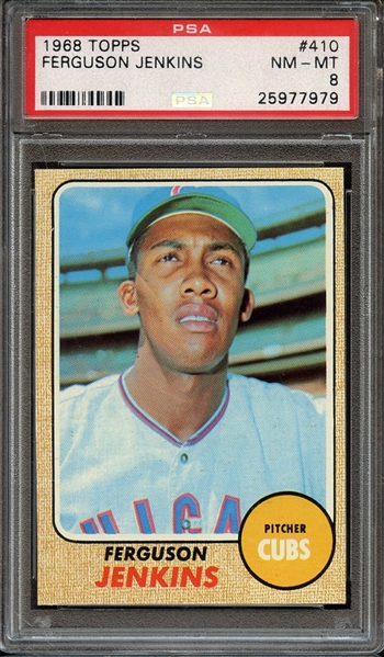 1968 TOPPS 410 FERGUSON JENKINS PSA NM-MT 8