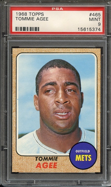 1968 TOPPS 465 TOMMIE AGEE PSA MINT 9