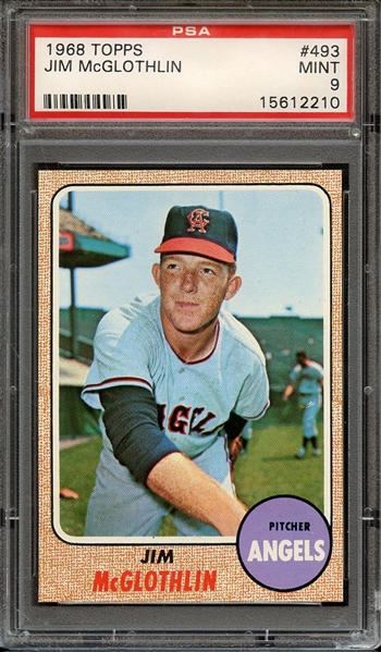 1968 TOPPS 493 JIM McGLOTHLIN PSA MINT 9