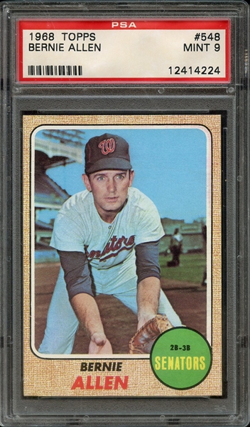 1968 TOPPS 548 BERNIE ALLEN PSA MINT 9