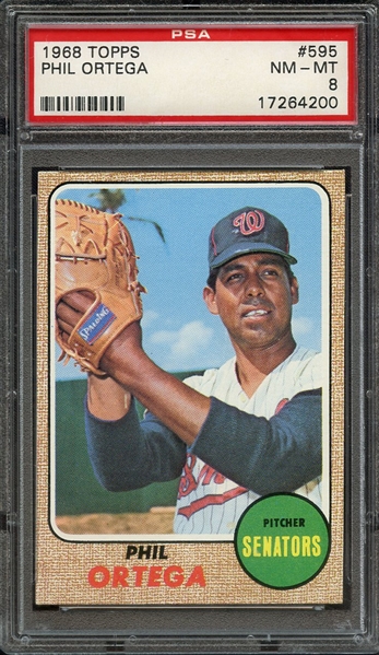 1968 TOPPS 595 PHIL ORTEGA PSA NM-MT 8