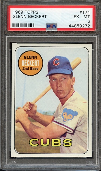 1969 TOPPS 171 GLENN BECKERT PSA EX-MT 6