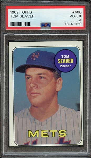 1969 TOPPS 480 TOM SEAVER PSA VG-EX 4