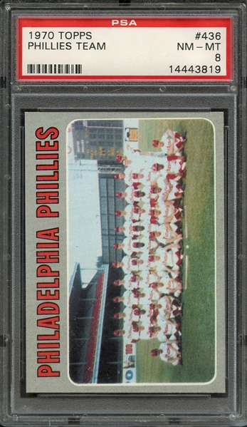 1970 TOPPS 436 PHILLIES TEAM PSA NM-MT 8