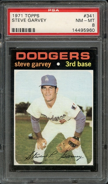 1971 TOPPS 341 STEVE GARVEY PSA NM-MT 8