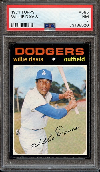 1971 TOPPS 585 WILLIE DAVIS PSA NM 7