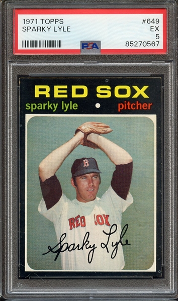 1971 TOPPS 649 SPARKY LYLE PSA EX 5