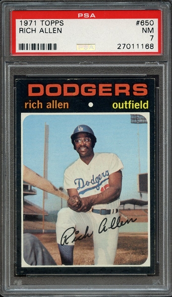 1971 TOPPS 650 RICH ALLEN PSA NM 7