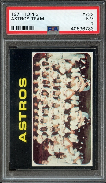 1971 TOPPS 722 ASTROS TEAM PSA NM 7