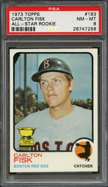 1973 TOPPS 193 ALL-STAR ROOKIE CARLTON FISK PSA NM-MT 8