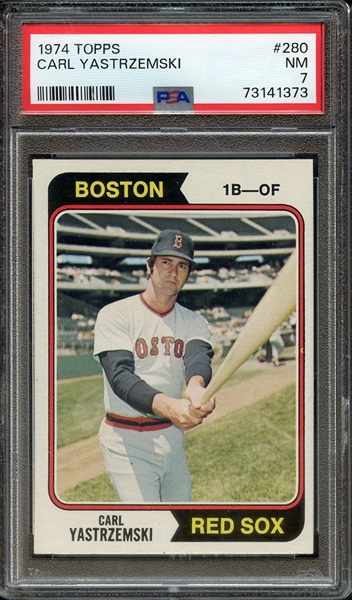 1974 TOPPS 280 CARL YASTRZEMSKI PSA NM 7