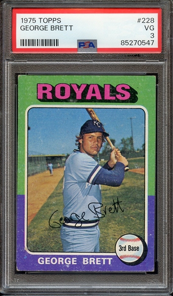 1975 TOPPS 228 GEORGE BRETT PSA VG 3