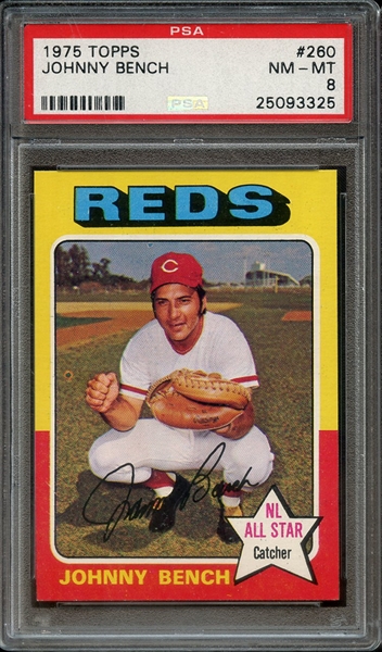 1975 TOPPS 260 JOHNNY BENCH PSA NM-MT 8