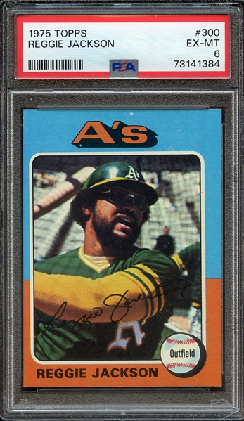 1975 TOPPS 300 REGGIE JACKSON PSA EX-MT 6