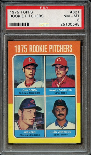 1975 TOPPS 621 ROOKIE PITCHERS PSA NM-MT 8