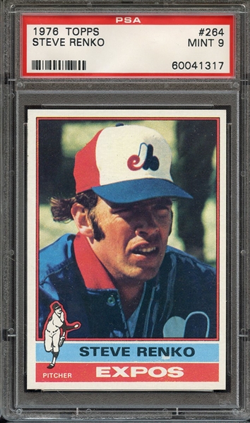 1976 TOPPS 264 STEVE RENKO PSA MINT 9