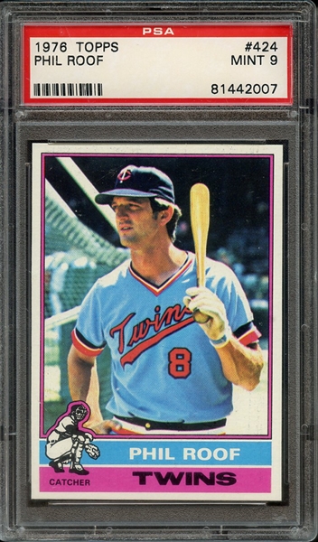 1976 TOPPS 424 PHIL ROOF PSA MINT 9