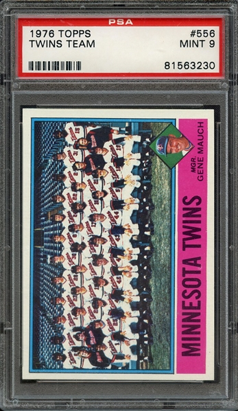 1976 TOPPS 556 TWINS TEAM PSA MINT 9