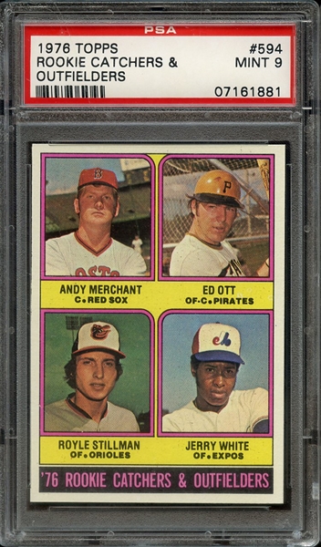 1976 TOPPS 594 OUTFIELDERS ROOKIE CATCHERS & PSA MINT 9