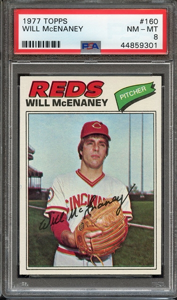 1977 TOPPS 160 WILL McENANEY PSA NM-MT 8