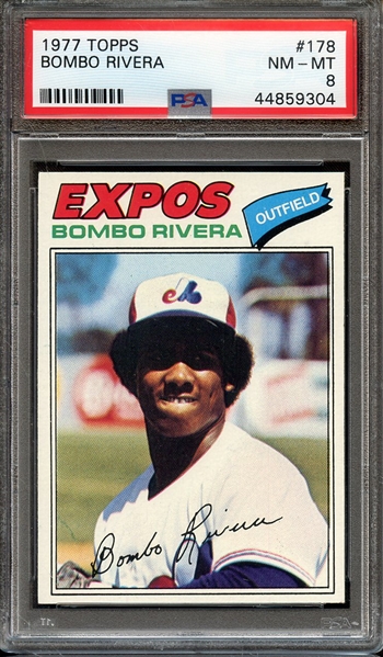 1977 TOPPS 178 BOMBO RIVERA PSA NM-MT 8