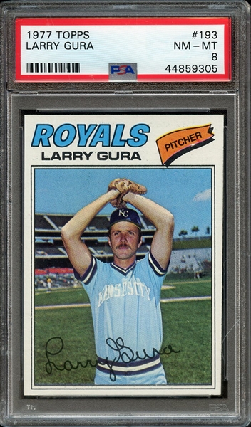 1977 TOPPS 193 LARRY GURA PSA NM-MT 8