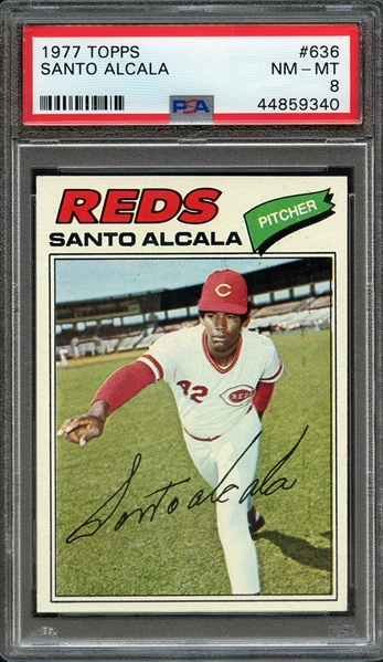 1977 TOPPS 636 SANTO ALCALA PSA NM-MT 8