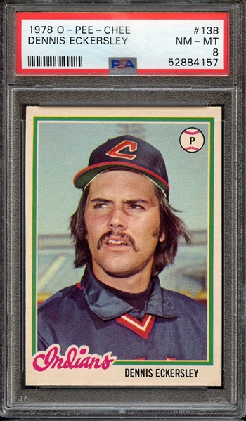 1978 O-PEE-CHEE 138 DENNIS ECKERSLEY PSA NM-MT 8