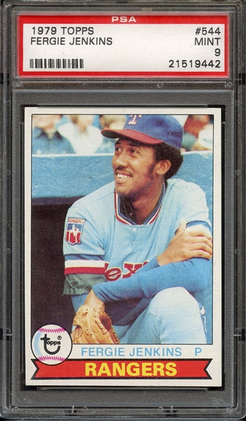 1979 TOPPS 544 FERGIE JENKINS PSA MINT 9