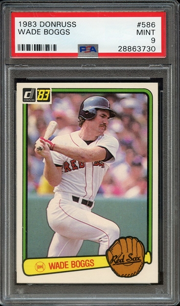 1983 DONRUSS 586 WADE BOGGS PSA MINT 9