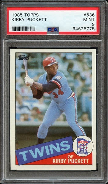 1985 TOPPS 536 KIRBY PUCKETT PSA MINT 9