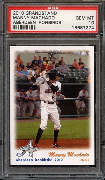 2010 GRANDSTAND ABERDEEN IRONBIRDS UPDATE IRONBIRDS UPDATE MANNY MACHADO PSA GEM MT 10