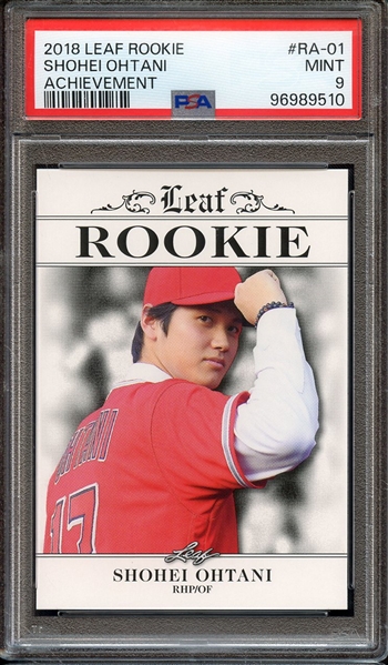 2018 LEAF ROOKIE OHTANI ACHIEVEMENT RA-01 ACHIEVEMENT SHOHEI OHTANI PSA MINT 9