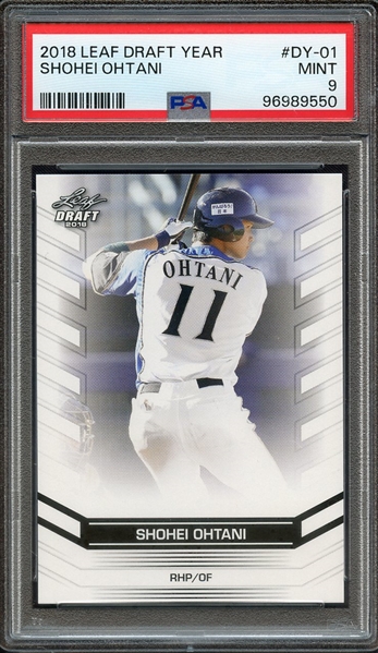 2018 LEAF OHTANI DRAFT YEAR DY-01 SHOHEI OHTANI PSA MINT 9