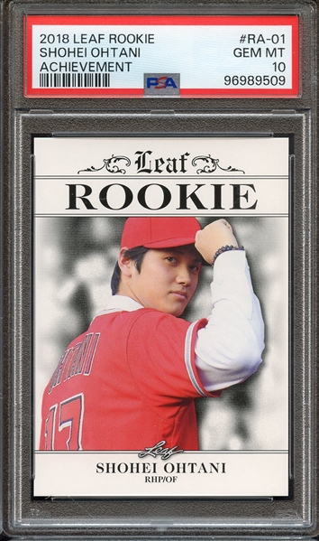 2018 LEAF ROOKIE OHTANI ACHIEVEMENT RA-01 ACHIEVEMENT SHOHEI OHTANI PSA GEM MT 10