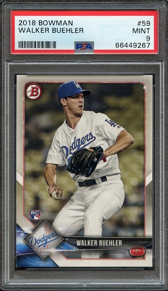 2018 BOWMAN 59 WALKER BUEHLER PSA MINT 9