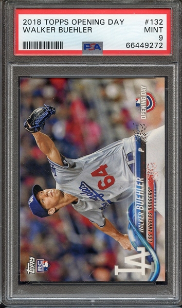 2018 TOPPS OPENING DAY 132 WALKER BUEHLER PSA MINT 9