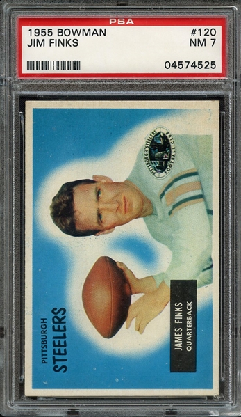 1955 BOWMAN 120 JIM FINKS PSA NM 7