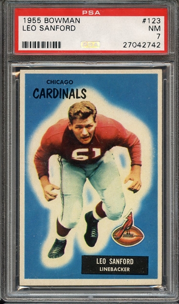 1955 BOWMAN 123 LEO SANFORD PSA NM 7