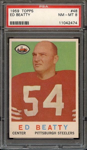 1959 TOPPS 48 ED BEATTY PSA NM-MT 8