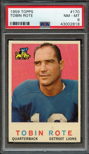 1959 TOPPS 170 TOBIN ROTE PSA NM-MT 8