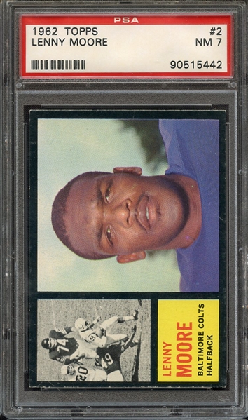 1962 TOPPS 2 LENNY MOORE PSA NM 7