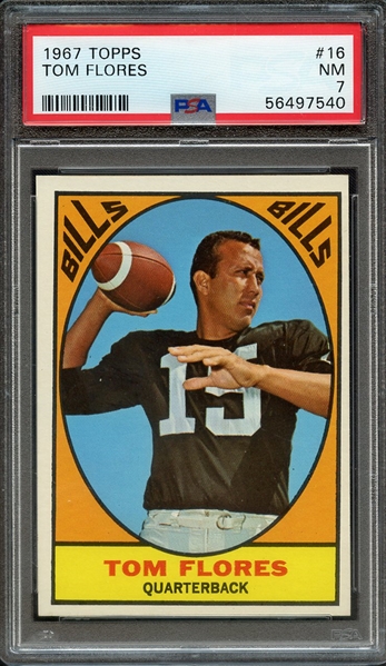 1967 TOPPS 16 TOM FLORES PSA NM 7