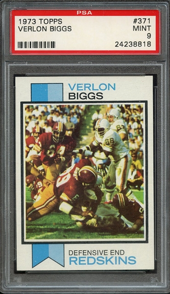 1973 TOPPS 371 VERLON BIGGS PSA MINT 9