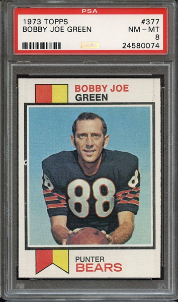 1973 TOPPS 377 BOBBY JOE GREEN PSA NM-MT 8