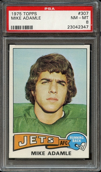 1975 TOPPS 307 MIKE ADAMLE PSA NM-MT 8