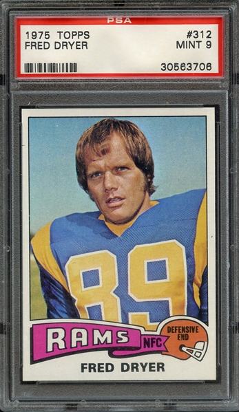 1975 TOPPS 312 FRED DRYER PSA MINT 9