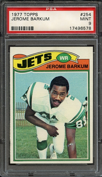 1977 TOPPS 254 JEROME BARKUM PSA MINT 9