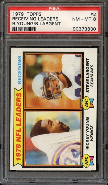 1979 TOPPS 2 R.YOUNG/S.LARGENT RECEIVING LEADERS PSA NM-MT 8